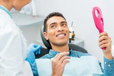 man loving his smile makeover from Lee Dentistry